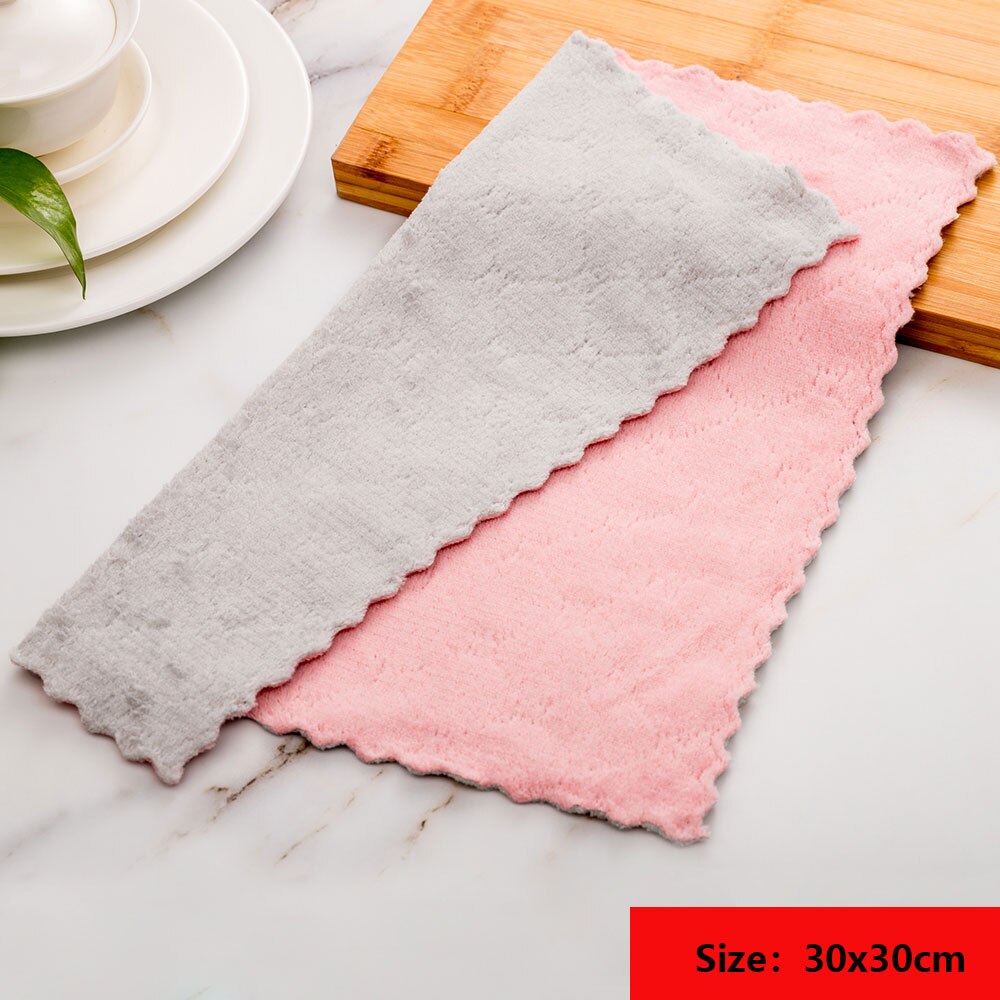 Micro Fiber Cleaning Cloth Rags Water Absorption Non-Stick Oil Washing Kitchen Towel Household Tools Cleaning Wiping Tools