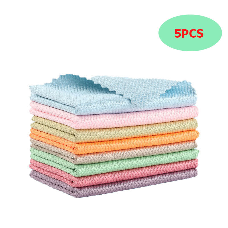 Micro Fiber Cleaning Cloth Rags Water Absorption Non-Stick Oil Washing Kitchen Towel Household Tools Cleaning Wiping Tools