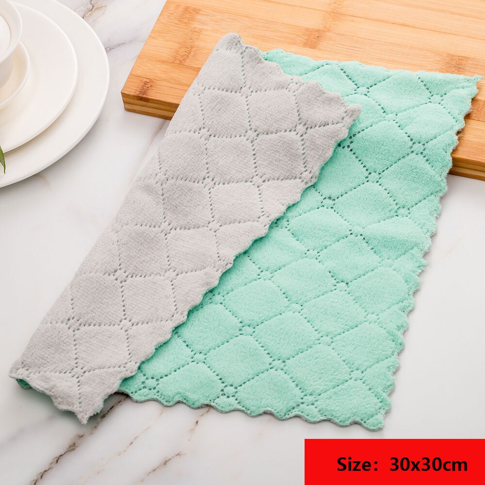 Micro Fiber Cleaning Cloth Rags Water Absorption Non-Stick Oil Washing Kitchen Towel Household Tools Cleaning Wiping Tools