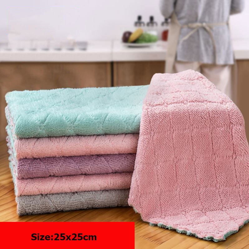 Micro Fiber Cleaning Cloth Rags Water Absorption Non-Stick Oil Washing Kitchen Towel Household Tools Cleaning Wiping Tools