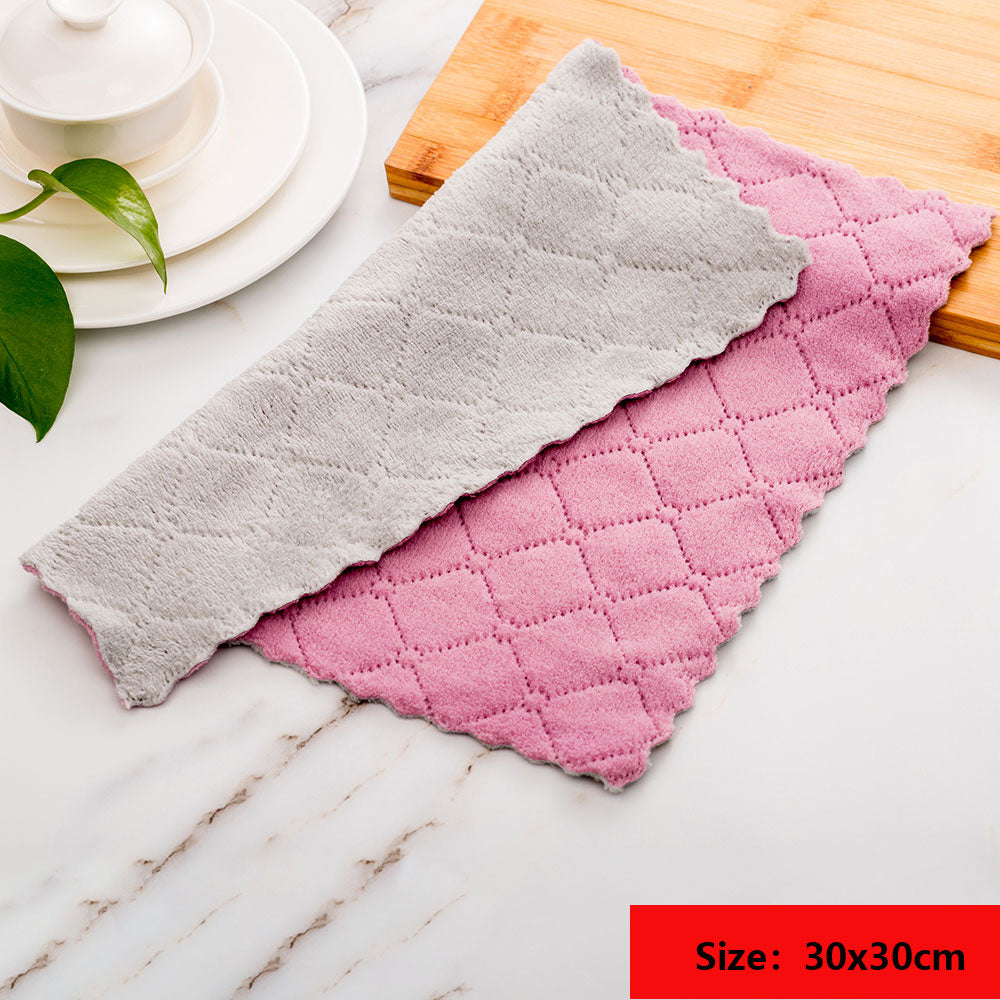 Micro Fiber Cleaning Cloth Rags Water Absorption Non-Stick Oil Washing Kitchen Towel Household Tools Cleaning Wiping Tools